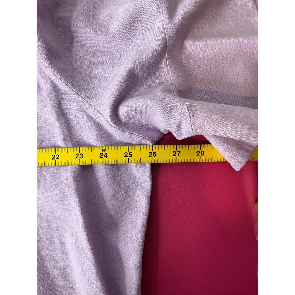 Cynthia Rowley‎ Womens Lilac Linen Blend Top Sz 1X Flutter Sleeve Flowy Coastal - Picture 7 of 8